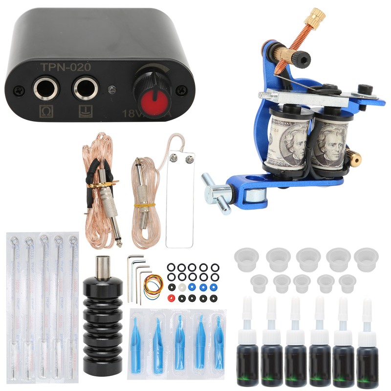 Complete Tattoo Kit Professional Tattoo Machines Starter Kit Tattoo Coils