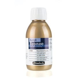 Schmincke - Acrylic Bronze, Rich Bleach Gold, 150ml, 15 822 020, Shiny Metal Effects on Acrylic Paintings, Paper, Canvas, Wood, Metal, Plastic, Plaster