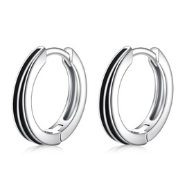 POPLYKE Celtic Hoop Earrings for Women Men Sterling Silver Irish Jewellery for Women Men, Not a gemstone, No Gemstone