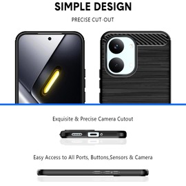 Natbok Designed for Xiaomi Poco X8 Pro Max Case,Flexible TPU [Brushed Texture] [Anti-Slip] Shockproof Military Protection Bumper Phone Case,Slim Case Cover for Poco X8 Pro Max,Black