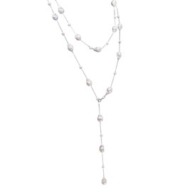 YANHUILAY Pearl Necklace, Long, Women's Necklace, Accessory, Stylish, Wedding, Party, Mother's Day, Graduation Ceremony, School Entrance Ceremony, Reception, Birthday, Invitation, Gift, Alloy, resin