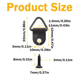 Yosawa Pack of 100 Picture Frame Hooks Triangle Hooks Picture Hangers Picture Hooks with Screws for Hanging Picture Frames, Wooden Frame Artworks Pictures (Black)