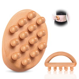 KintKita Wood Therapy Massage Tools, Anti Cellulite Massager Body Scraping Lymphatic Drainage Massager,Trigger Point Wooden Massage Brush for Belly,Back, Legs & Body Sculpting