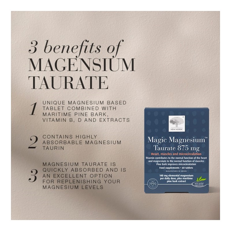New Nordic Magic Magnesium Taurate 800mg 60 Tablets