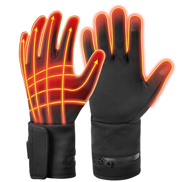 Touchscreen Heated Gloves, Rechargeable Electric Gloves, Unisex Heating Gloves with