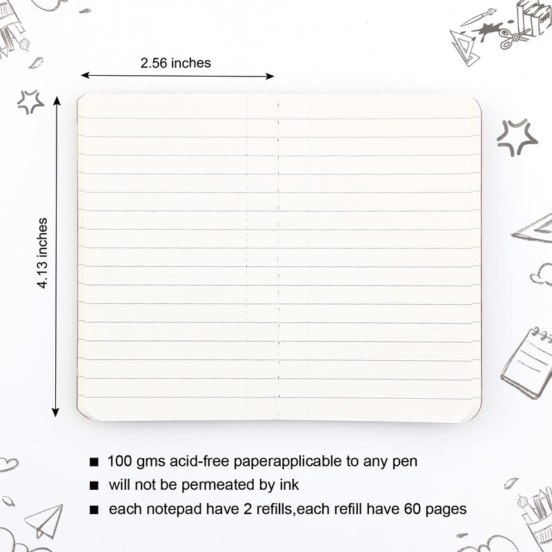 Fasjosma Leather Small Travel Journal Notebook, Vintage Daily Journal notebook