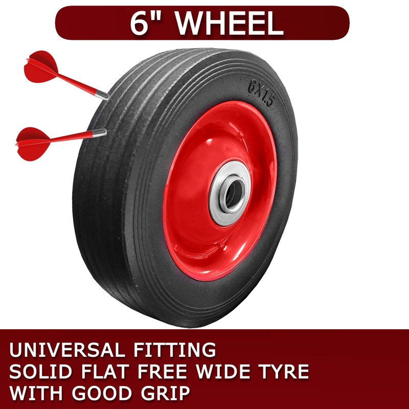 6" Wheel for Trolley or Cart with Metal Hub Centre