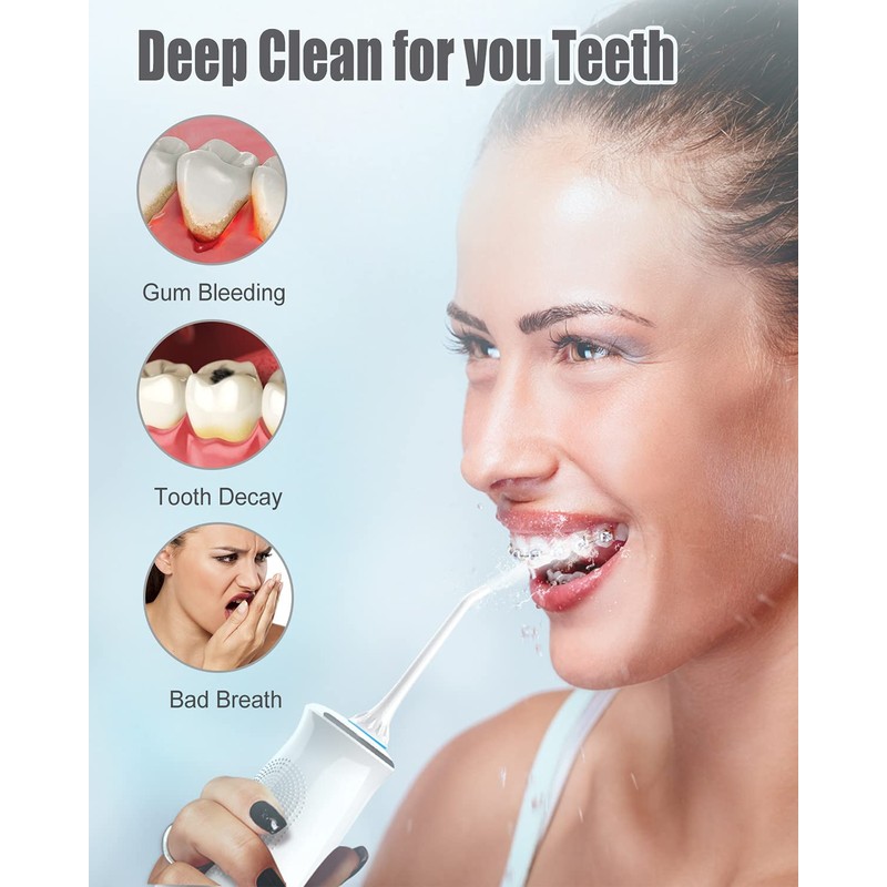 Nicefeel Hilo de agua inalámbrico, irrigador oral portátil para limpieza