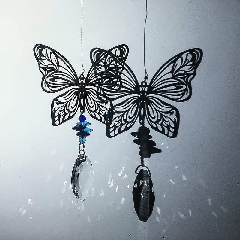 H&D Hanging Crystal Suncatcher, Metal Pendant
