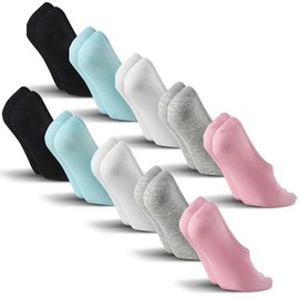 mqamex 10 pairs of women's no show socks (US, Alpha, One Size, Regular, Regular, 多色)