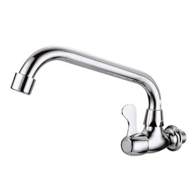 Modern Kitchen Sink Wall Mounted Swivel Spout Cold Tap Single Lever Brass Taps