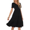 Berydress Women's Casual Summer Tiered Midi Dress Short Sleeve V-Neck