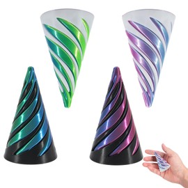 4 Pcs Spiral Fidget Toy,Spiral Cone Fidget Toy,Fidget Cone,Impossible Cone Fidget Toy,Steampunk Whirling Wonder Fidget Toy,Anxiety Stress Relief Toy Fun Toys For Home Office Desk Decor Souvenir Gift
