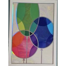 PAPYRUS 3D Stained Glass Balloons Birthday Card