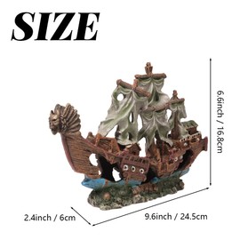 PTFJZ Fish Tank Decorations Aquarium Shipwreck Adornment Aquarium Décor Thematic Ornaments Fish Tank Accessories for Shrimp or Betta Fish Hideout