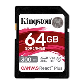 キングストン SDXCカード 64GB 最大300MB/s UHS-II V90 4K 8K Canvas React Plus SDR2/64GB カードのみ 製品寿命期間保証