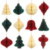 JULMELON 12 Pcs 4In Christmas Paper Honeycomb Decoration for Tree