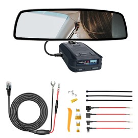 Radar Detector Rearview Mirror Rod Mounting Bracket and Radar Direct Power Cord Hardwired Kit and Fuse Tap(for Uniden Radar Models)
