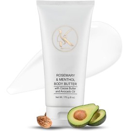 Manteca Corporal De Karité Katz Beauty, Romero Y Mentol, 177 Ml - Hidratante Vegano Con Karité, Cacao Y Aceite De Aguacate Para Piel Seca, Tamaño De V