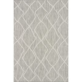 Adiva Rugs Outdoor Indoor Area Rug, Weather Resistant, Easy to Clean, Stain Resistant Floor Mat for Dining Room, Backyard, Deck, Patio (Silver Weiss, 5' x 7')