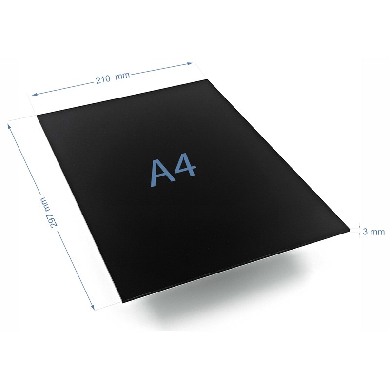 Acrylic Glass Black 3 mm A4, Acrylic Sheet, Plastic Plate