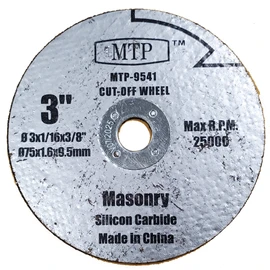 MTP 3" (75mm) 3" x 3/8" x Abrasive Disc (5 Metal and 2 Masonry) Cutting Blade Compatible for Ryobi Worx Milwaukee Dewalt Cut Off Saw (7 Assorted Abrasive Disc)
