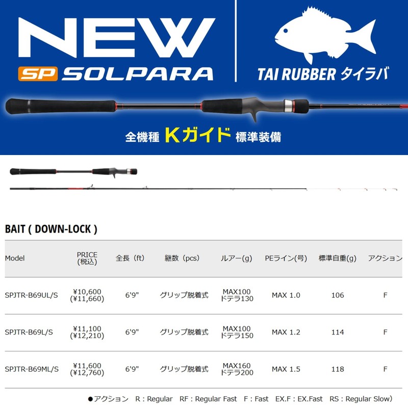 Major Craft SPJTR-B69ML/S Sea Bream Lava Rod, 25 Solpara Tailava