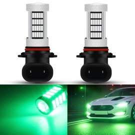 GLOFE - Bombillas LED de alta potencia de 92 smd, color verde 9005 9006 9145 9140 H10, luz antiniebla súper brillante o luces de conducción diurna (lámparas DRL) de repuesto para coches, camiones, SUV, furgonetas