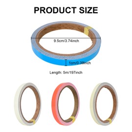 4 Colors Luminous Tape, Fluorescent Tape, Waterproof Glow in the Dark Warning Tapes 5m*10mm, Suitable for Indoor Outdoor Use