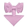 Vittorio Farina XL Solid Bow Tie & Pocket Square Set