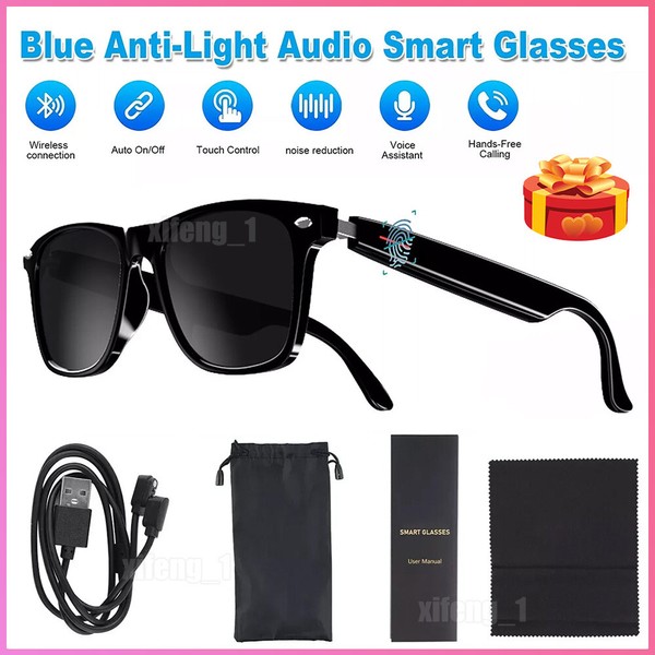 Smart Glasses Bluetooth Audio Sunglasses Open Ear Speaker Headset Headphone