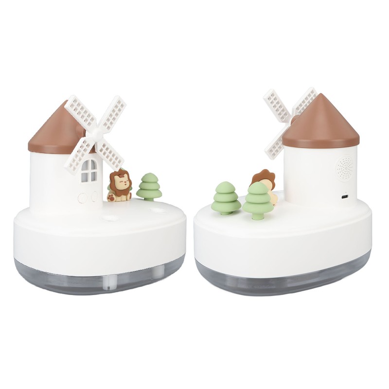 Windmill Music Box Humidifier Creative Bedroom Office Wireless Portable Rotating