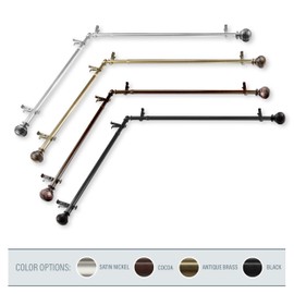 A&F Rod Decor - Nadeen Corner Window Curtain Rod 66-120 inch (Each Side) - Cocoa