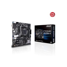ASUS PRIME A520M-K, AMD AM4, MATX, 64GB DDR4, 2 X DIMM, D-SUB, HDMI, PCIE