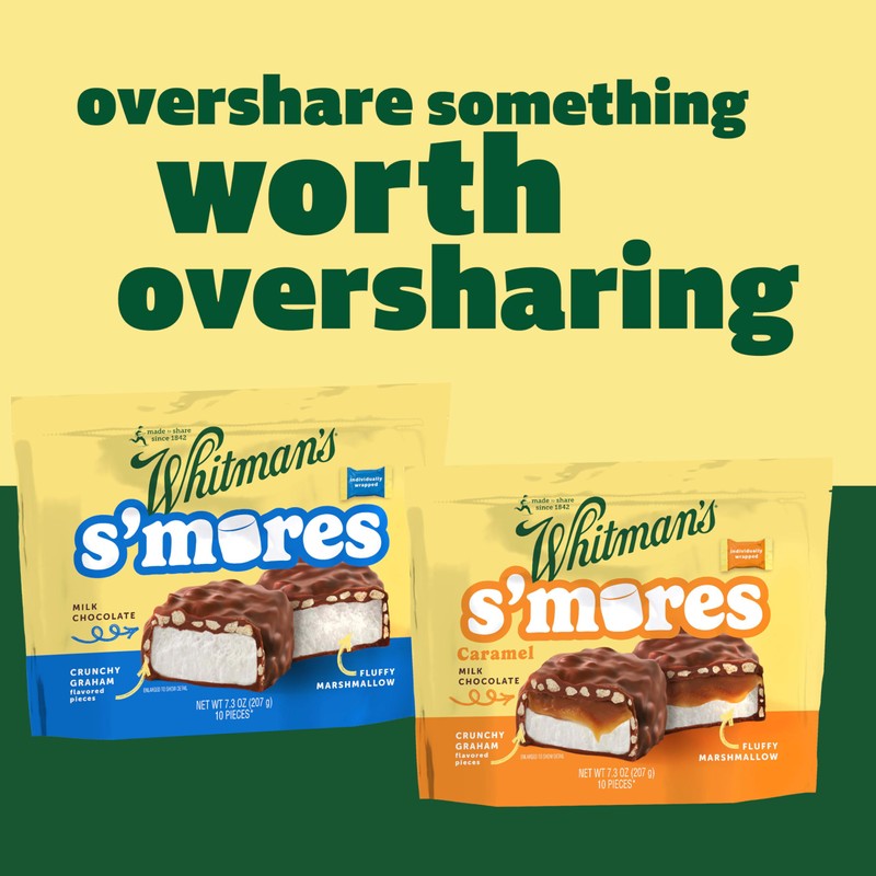 WHITMAN'S S'Mores Caramel Milk Chocolate Candy, Bag 7.3. oz