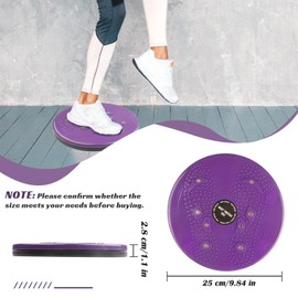 Pineraap Twist Exercise Board Waist Twisting Disc Ab Waist Twister Board Magnet Balance Rotating Board for Body Shaping Core Exercise Foot Massage (Purple)