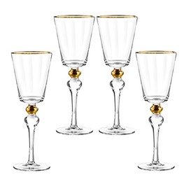 Qualia Dominion Goblet, 15 oz, Clear/Gold