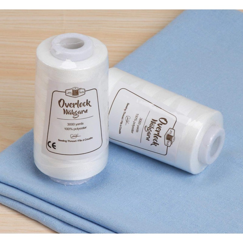 ilauke 4 Cones Overlock Sewing Thread 40/2 Each 3000 Yard