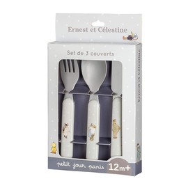 Petit Jour Paris - Ernest & Célestine Cutlery - Supports Autonomy - EC903K, Grey