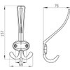 Zeitz Coat Hook Country House Classic Die-Cast Zinc Antique Brass-Coloured