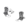 925 Sterling Silver Cowboy Boot Stud Earrings, Sold as a