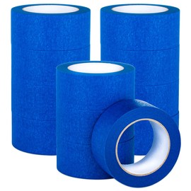 XUXU Blue Painters Tape, 2 Inch Blue Painters Masking Tape Bulk for Multi-Surface, Produce Sharp Lines, Residue-Free 588 Yards Total Blue Tape Set of 12 Rolls