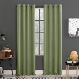 Sun Zero Soho 2-pack Blackout Energy Efficient Grommet Curtain Panel Pair, 54" x 84", Sage Green