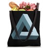 Impossible Penrose Triangle 3D Optical Illusion Math Art Tote Bag