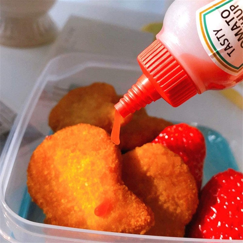 Mini Ketchup Bottles, 25ml Refillable Condiment Squeeze Bottle Salad Dressing