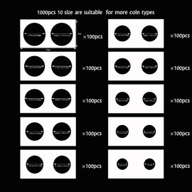 Boen Boen Coin Flips 10 Assorted Sizes 1000Pcs Coin Holders for Colletors The Coin Collection Supplies Include A Mini Stapler The Coin Cardboard Coin Flips for Coin Collection (10 Assorted Size 1000pcs)