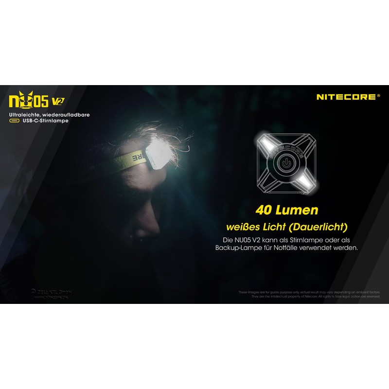 Nitecore NU05 V2 Hoofdlamp Oplaadbaar