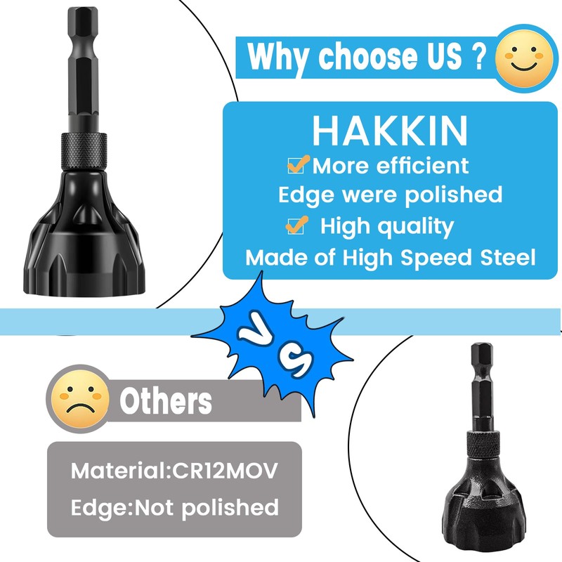 Hakkin 2Pcs Tungsten Carbide Deburring Chamfer Tool Drill Bit, Remove