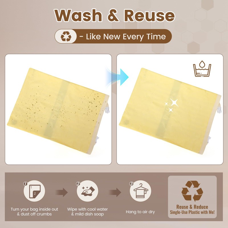 Reusable Beeswax Bread Bags for Sourdough & Homemade Bread, 2