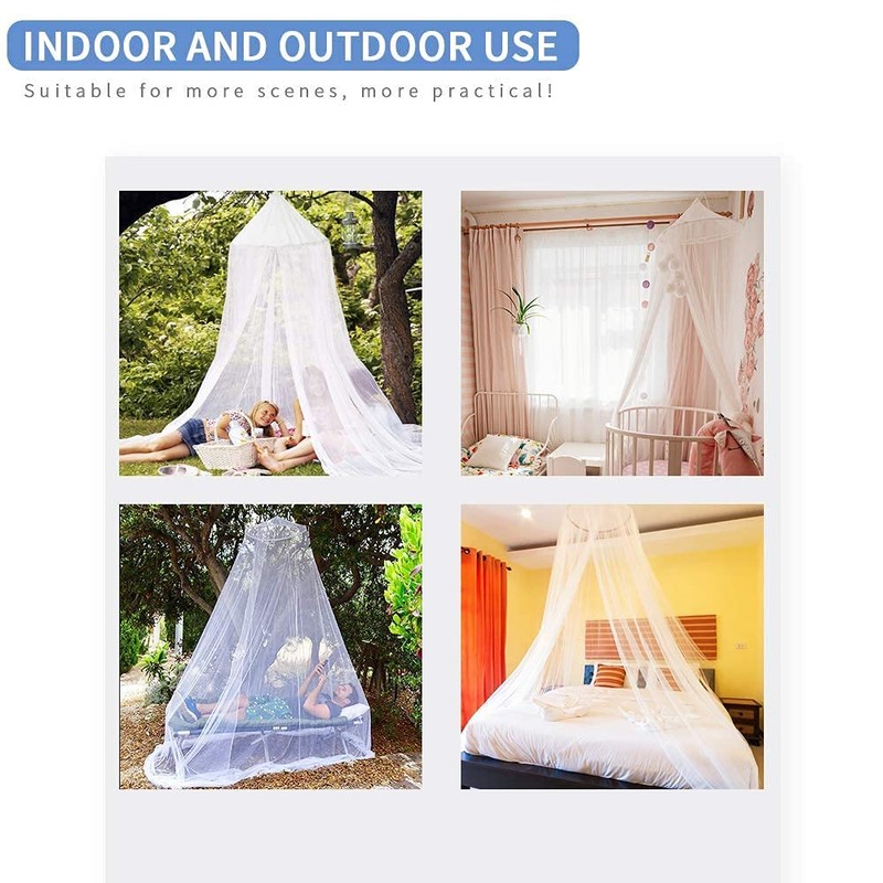 Sublaga Round Mosquito Net for Bed, Large White Bed Canopy